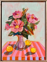 ‘Camelias with lemons’ Original Painting