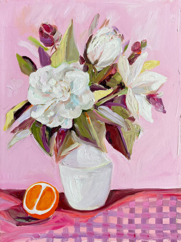 ‘Sweet gardenia, fresh orange’ Original Oil Painting