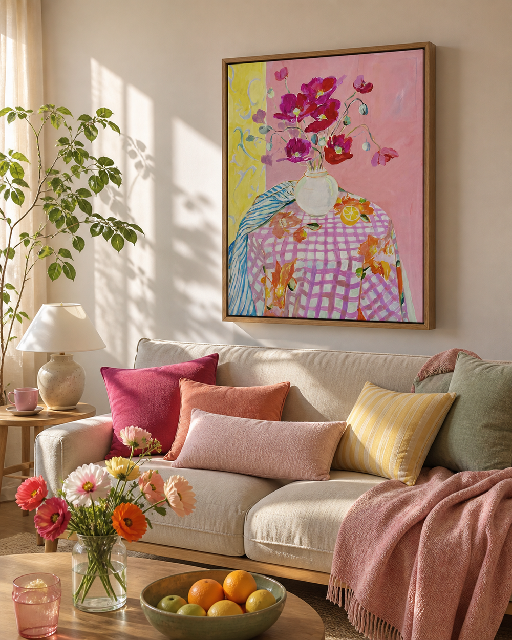 'Poppies on a painting' Large Limited Edition Print