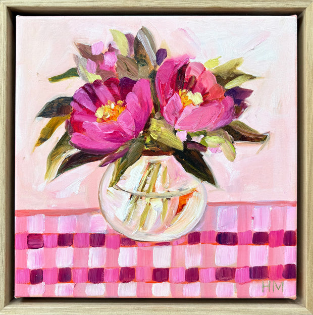 ‘Pink Check Posy' Original Painting