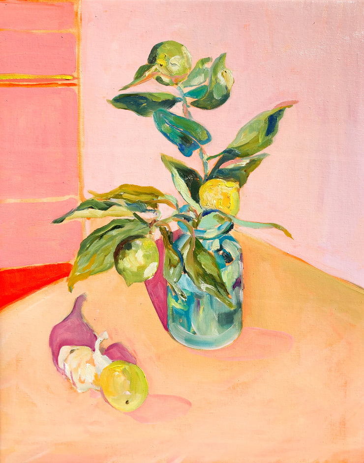 Lemon branches and garlic