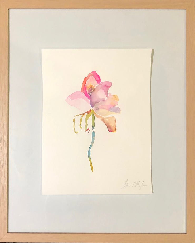 Falling rose petals original watercolour