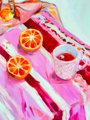 Lillies with tea, fresh orange and figs