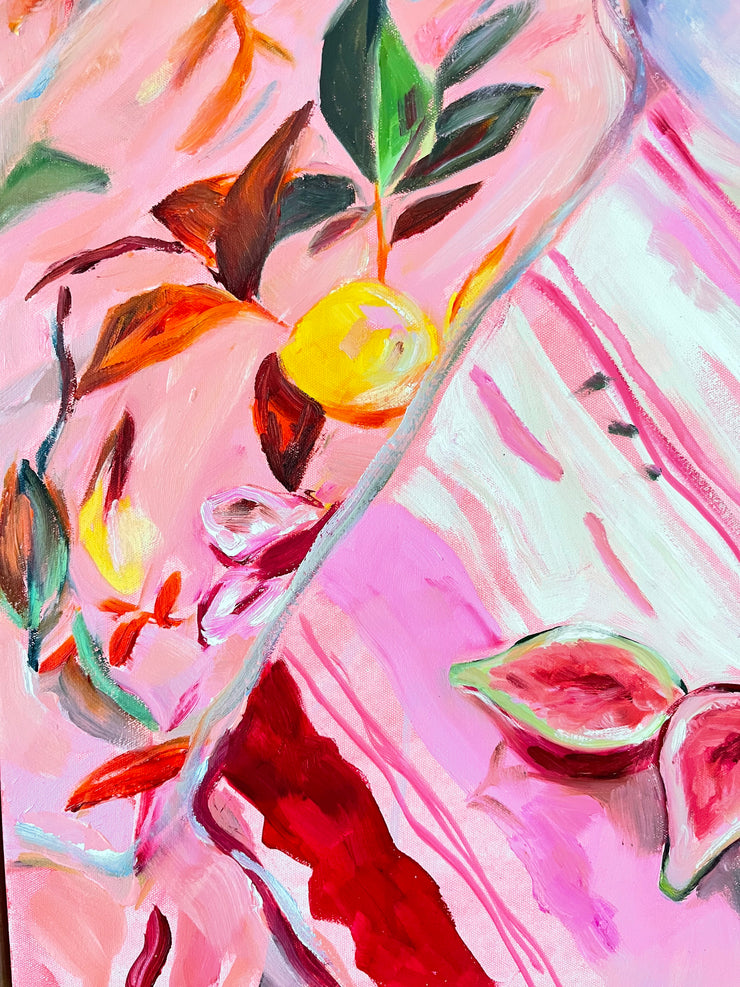 Lillies with tea, fresh orange and figs
