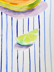 'Papaya and Limes' Watercolour on Paper