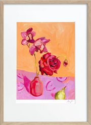 Orchids and Rose Limited Edition A4 Print