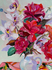 Roses and orchids on Magnolia