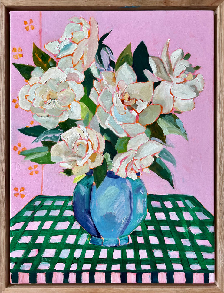 ‘Gardenia on green’ Original Painting