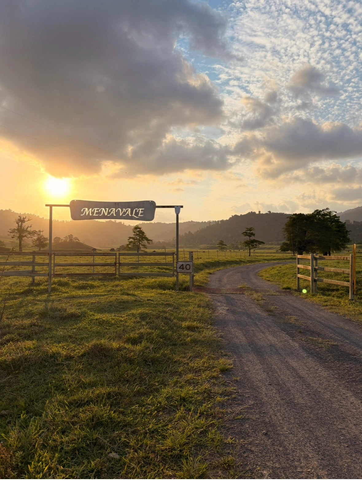 Menavale Station entry at sunrise